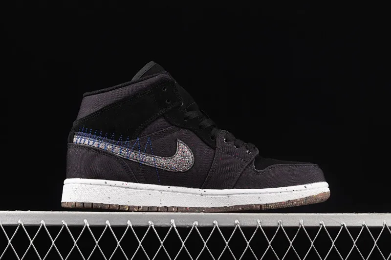 All categories Air Jordan Jordan series basketball shoes Air Jordan 1 Mid Air Jordan 1 Mid Crater AJ1 Joe 1 black multi-color racing blue Zhongbang basketball shoes DM3529-001